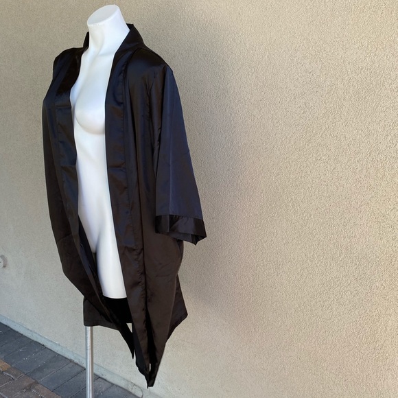 Black Rhinestone Diamante Bridesmaid Satin Robe - Picture 8 of 9